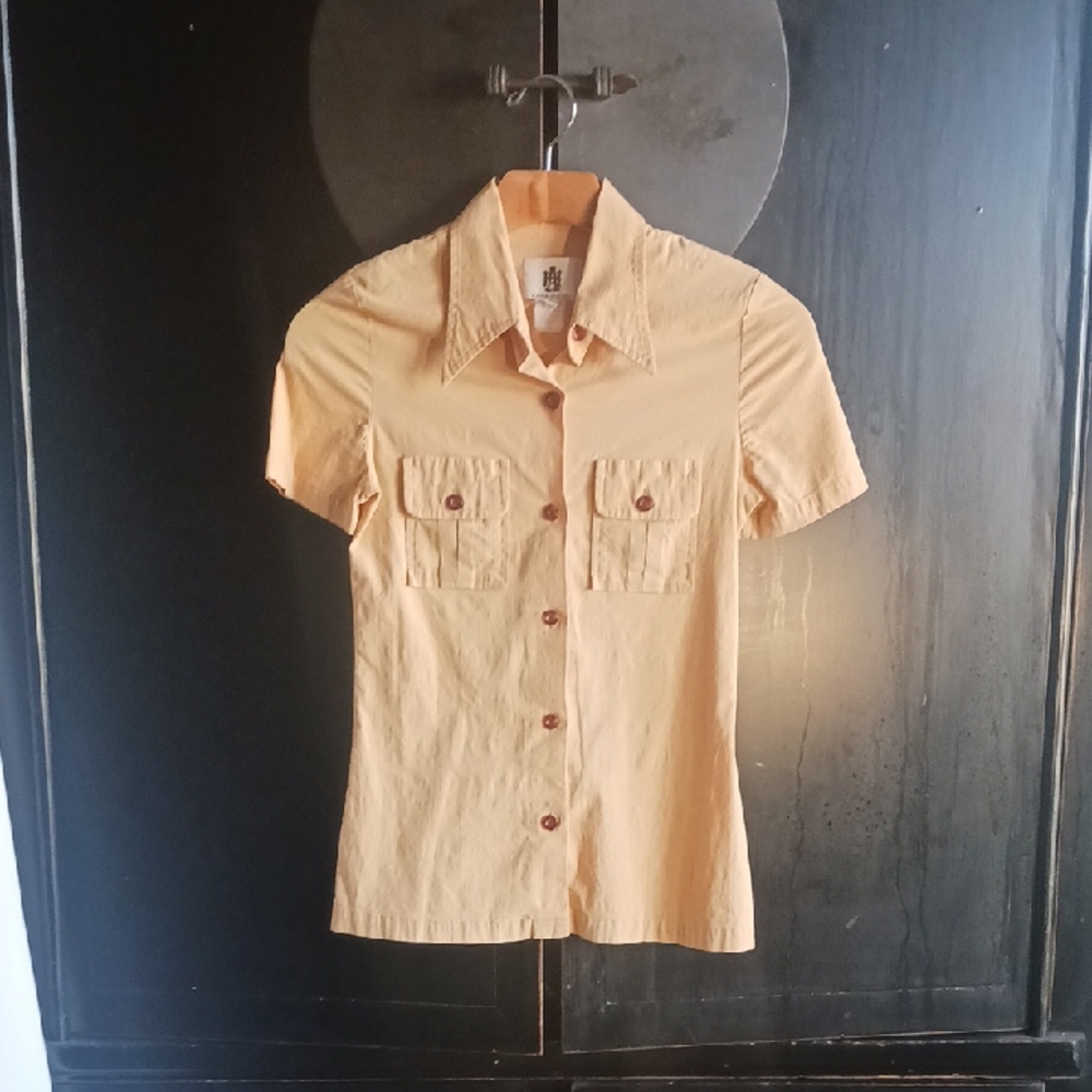 Anna Huling Butterscotch Cotton Safari Shirt